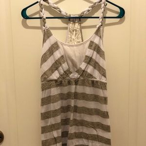 White/Gray Striped Tank Top
